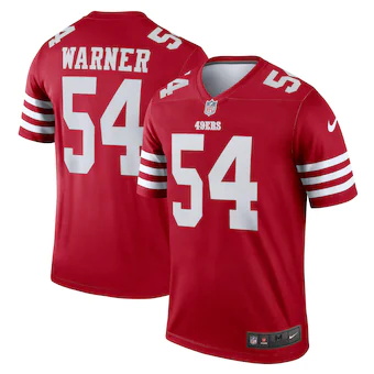 mens nike fred warner scarlet san francisco 49ers legend je